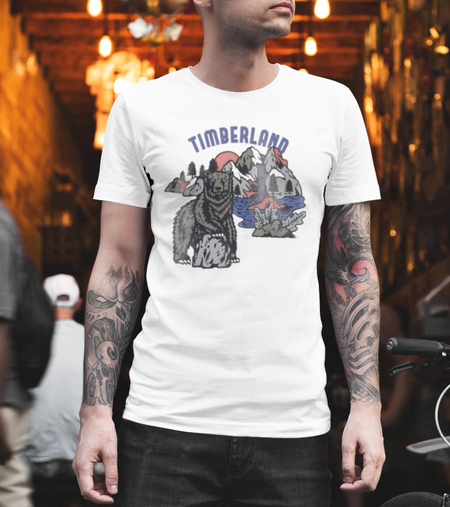 Timberland Bear Mountains And Sunset T-Shirt