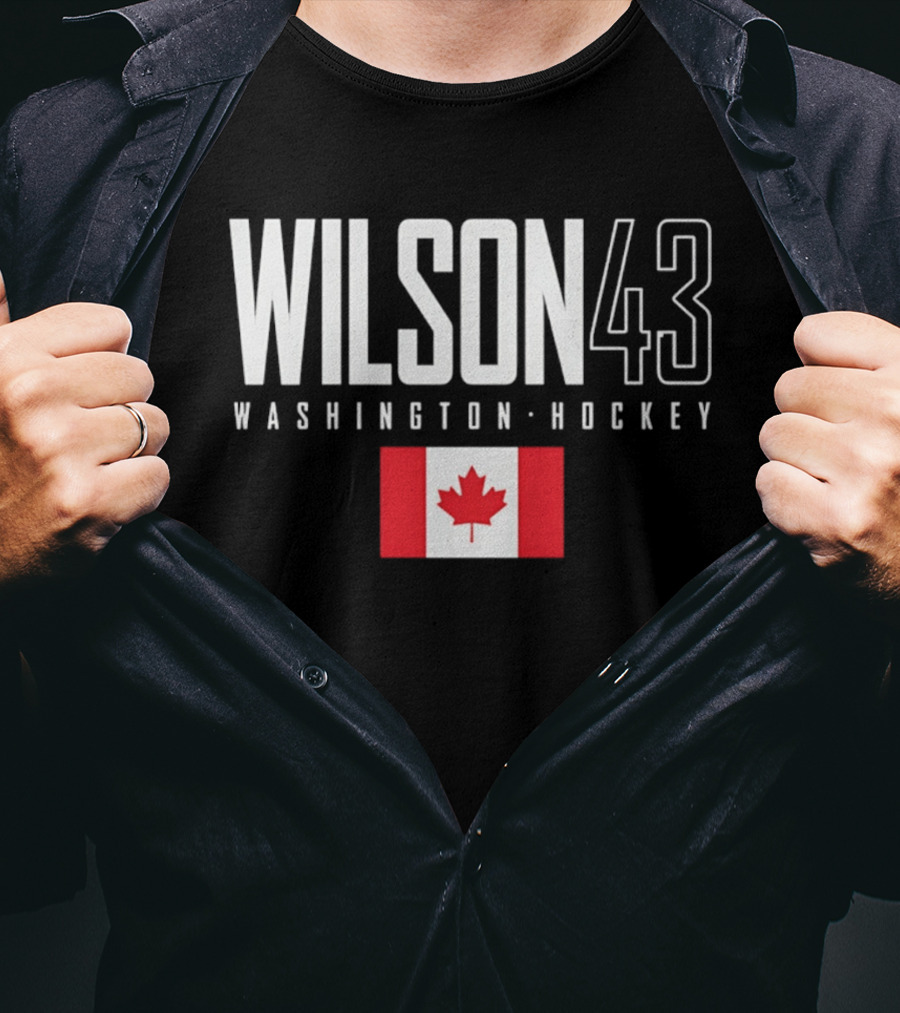 WILSON 43 Washington Hockey Canada Flag T-Shirt