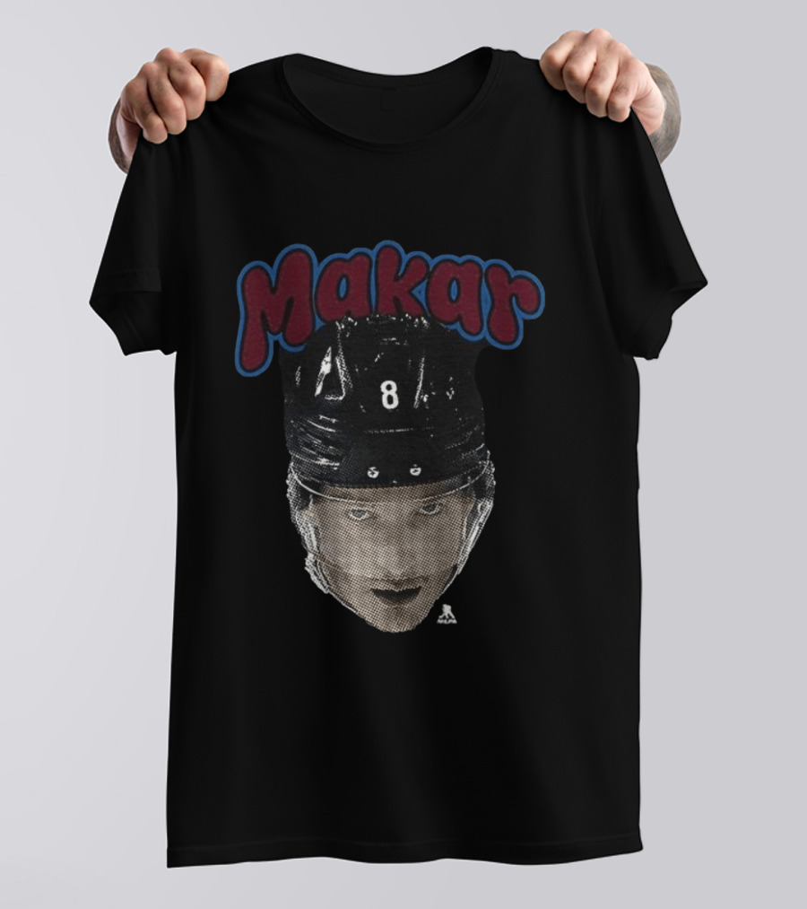 Cale Makar 8 Big Face Colorado Avalanche Hockey T-Shirt