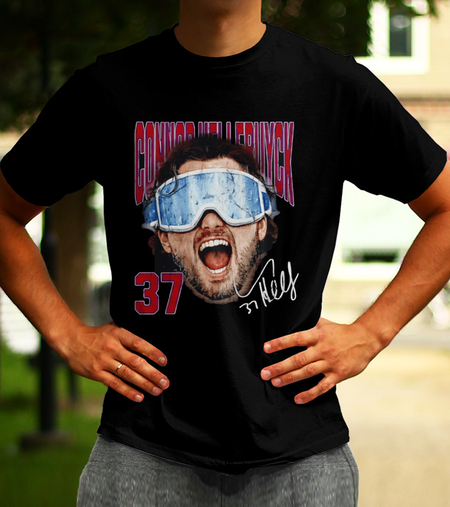 Connor Hellebuyck Winnipeg Jets Goggles 37 Big Head Image T-Shirt