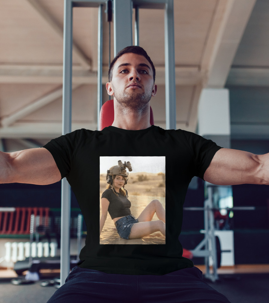 Emma Stone Desert Night Vision Helmet Adventure T-Shirt
