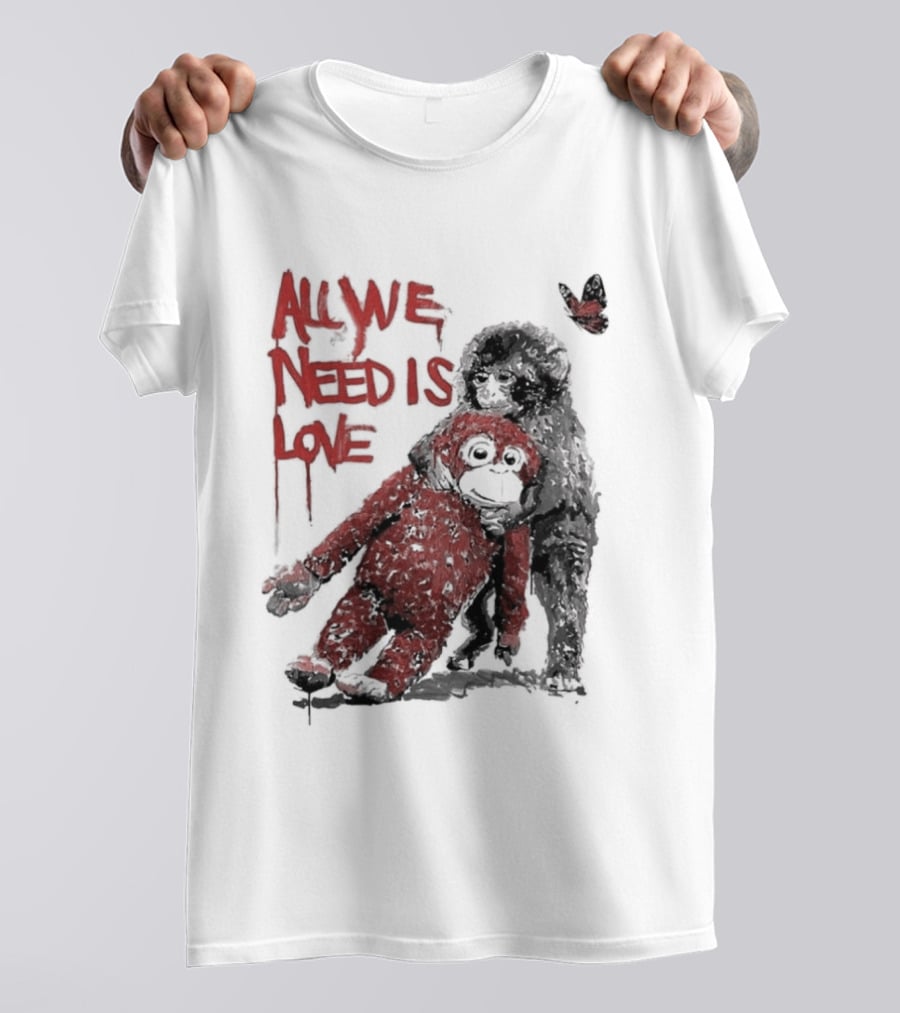 All We Need Is Love Baby Monkey Punch Ikea Doll Japan Zoo T-Shirt