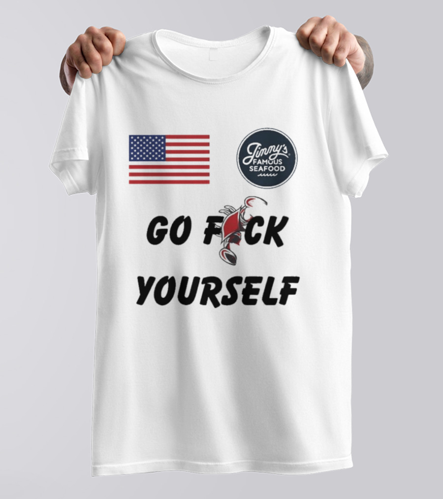 Jimmys Seafood Go F Yourself Crab American Flag T-Shirt