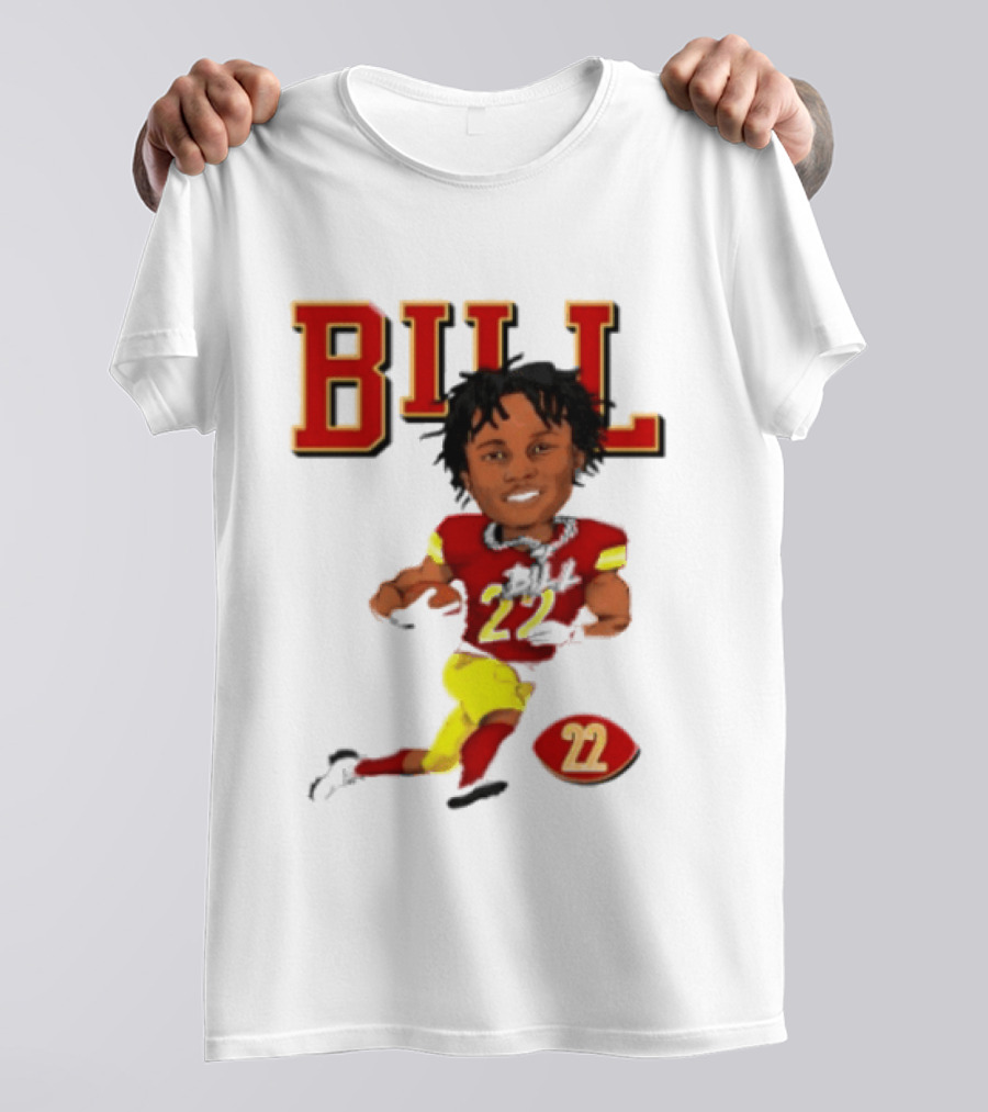 Original Bill 22 Washington Commanders Cartoon Football Player T-Shirt