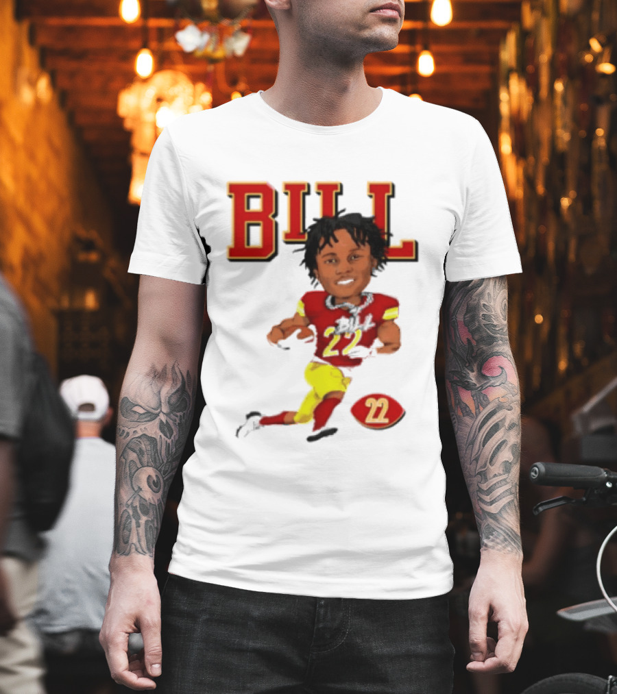 Original Bill 22 Washington Commanders Cartoon Football Player T-Shirt