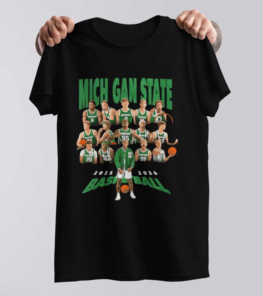 Michigan State Spartans Basketball 2025 2026 Players Team T-Shirt