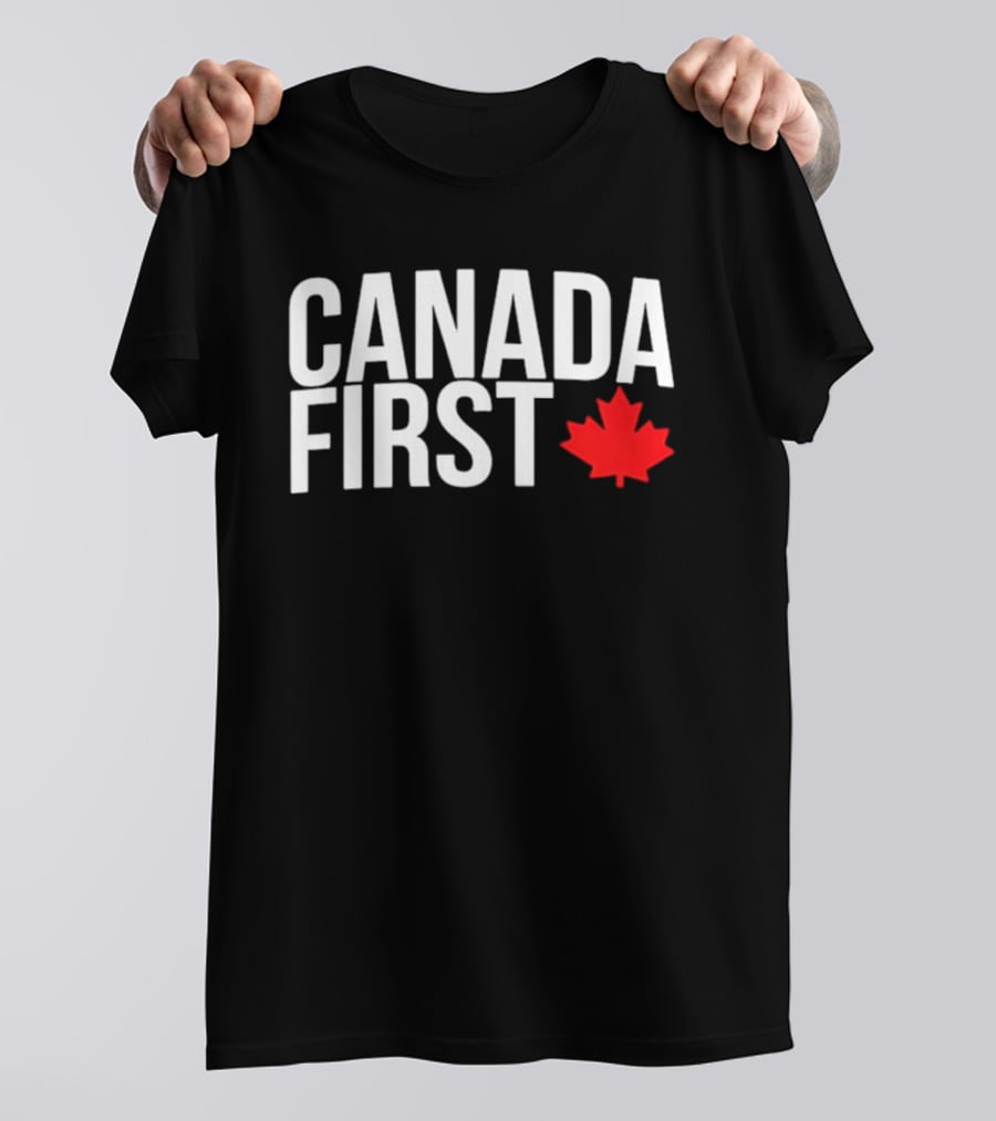 Canada First Baseball Red Maple Leaf T-Shirt