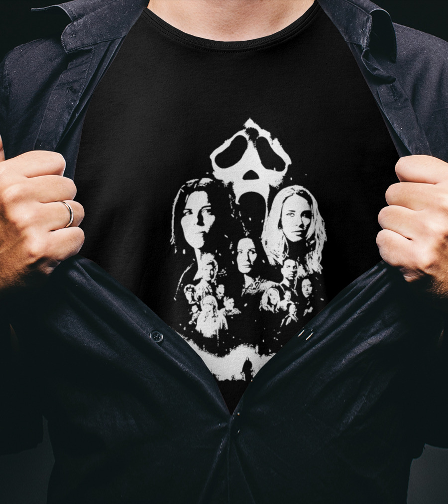 Scream 7 Cinemark Ghostface Mask Faces T-Shirt