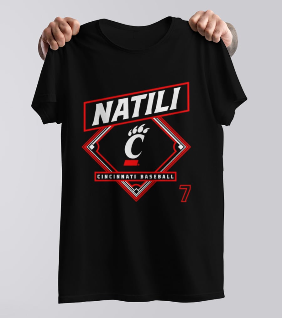 Natili Cincinnati Baseball Bearcats 2026 Number 7 T-Shirt