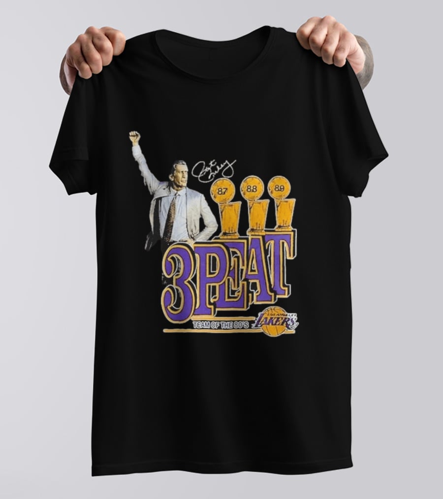 Los Angeles Lakers 3PEAT Team Of The 80's 87 88 89 Pat Riley T-Shirt