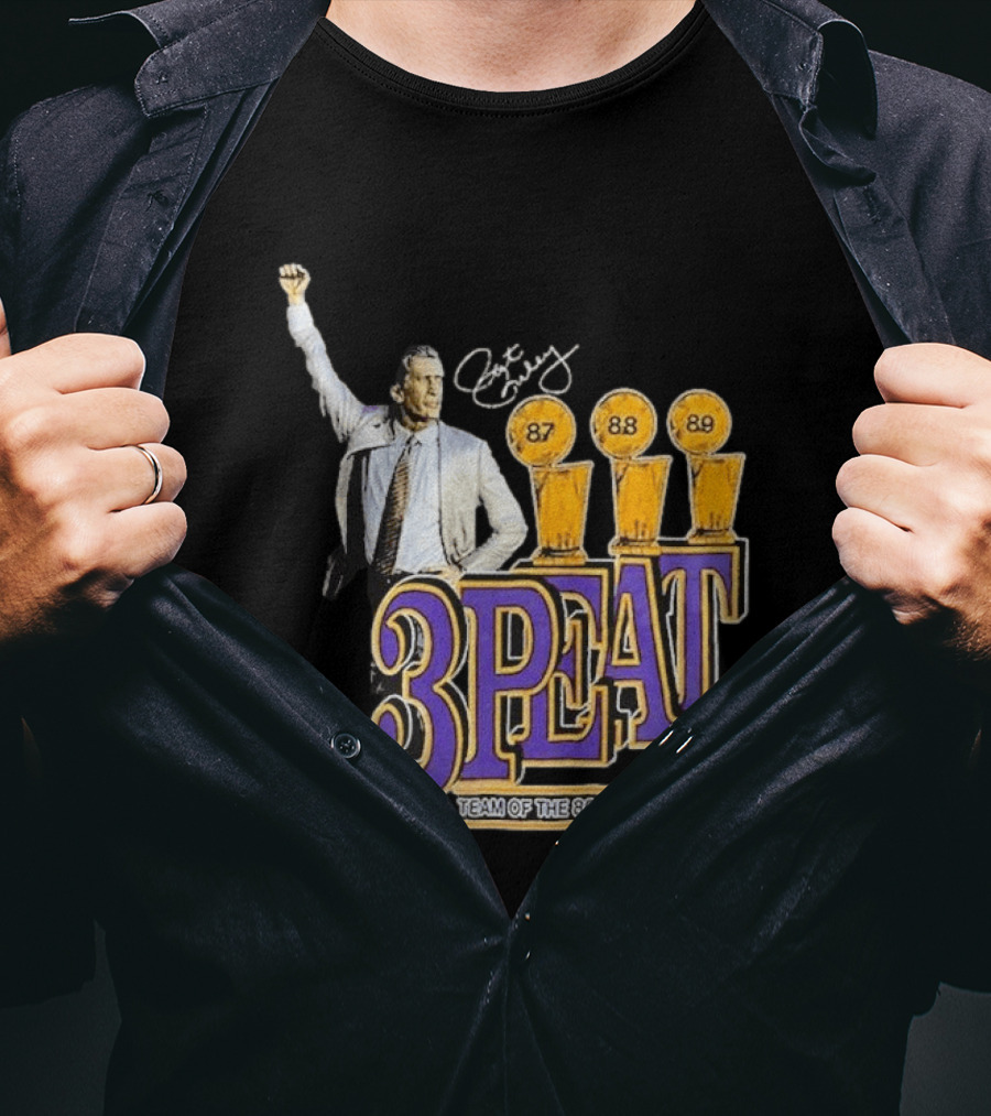 Los Angeles Lakers 3PEAT Team Of The 80's 87 88 89 Pat Riley T-Shirt
