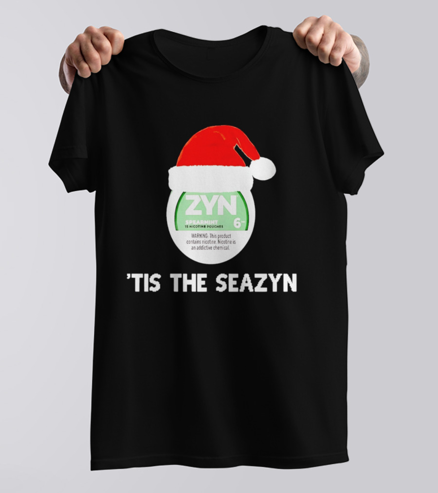 Zyn Spearmint Christmas Tis The Seazyn With Santa Hat T-Shirt