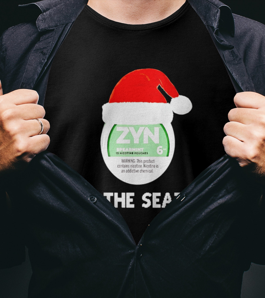 Zyn Spearmint Christmas Tis The Seazyn With Santa Hat T-Shirt