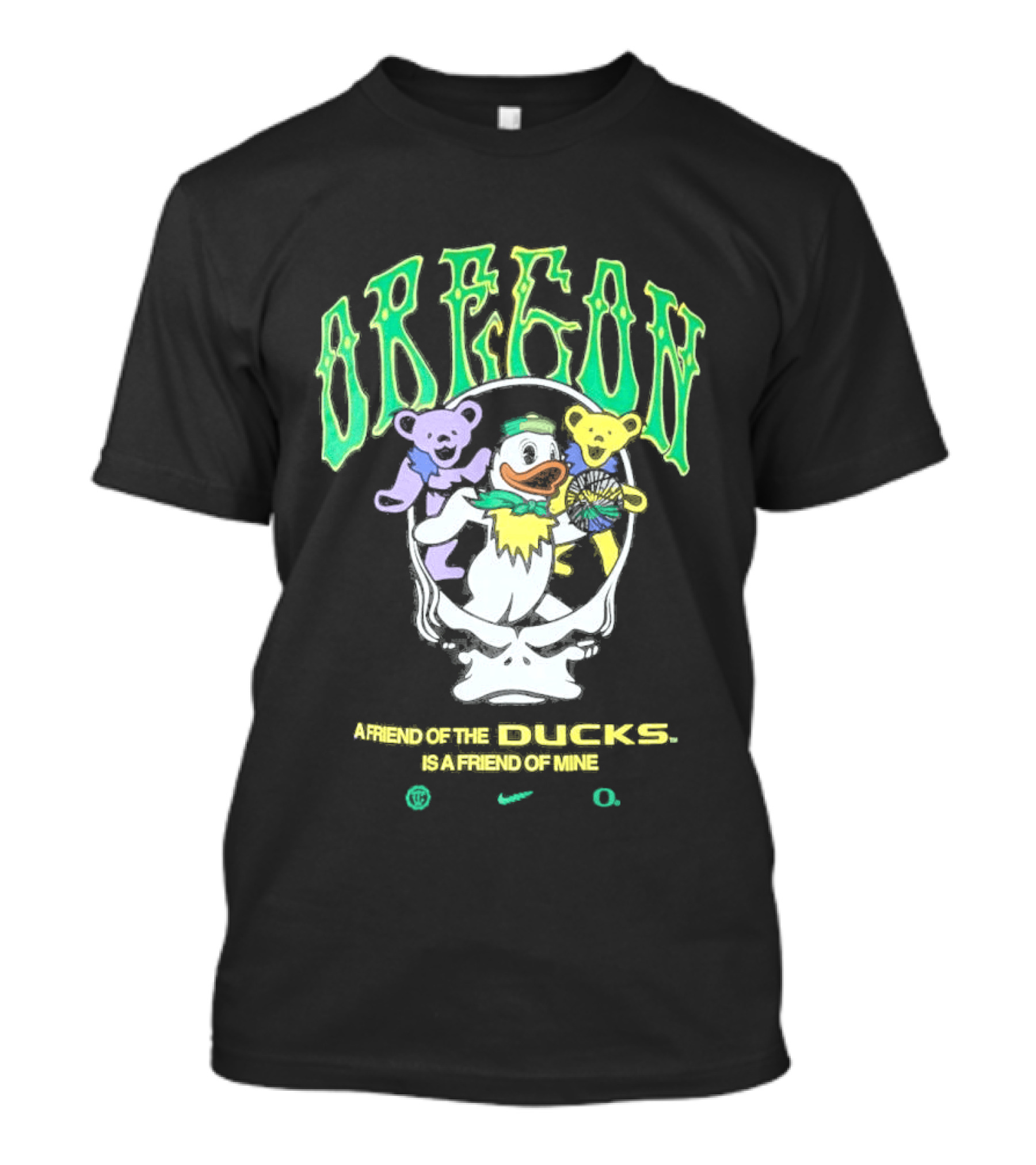 Oregon Ducks Grateful Dead Bears Collaboration Nike T-Shirt