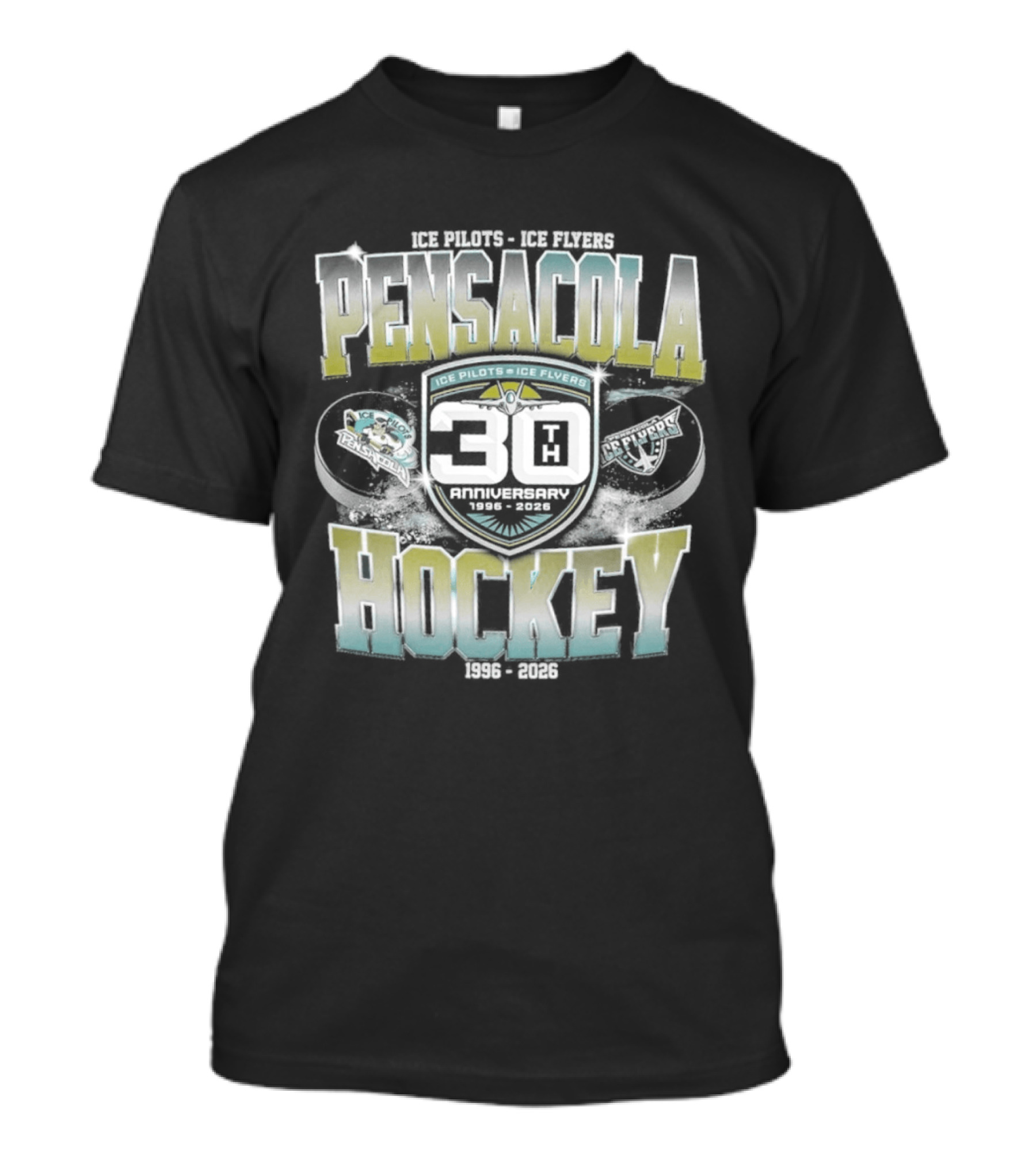 Pensacola Ice Pilots Ice Flyers 30th Anniversary 1996 2026 Hockey T-Shirt