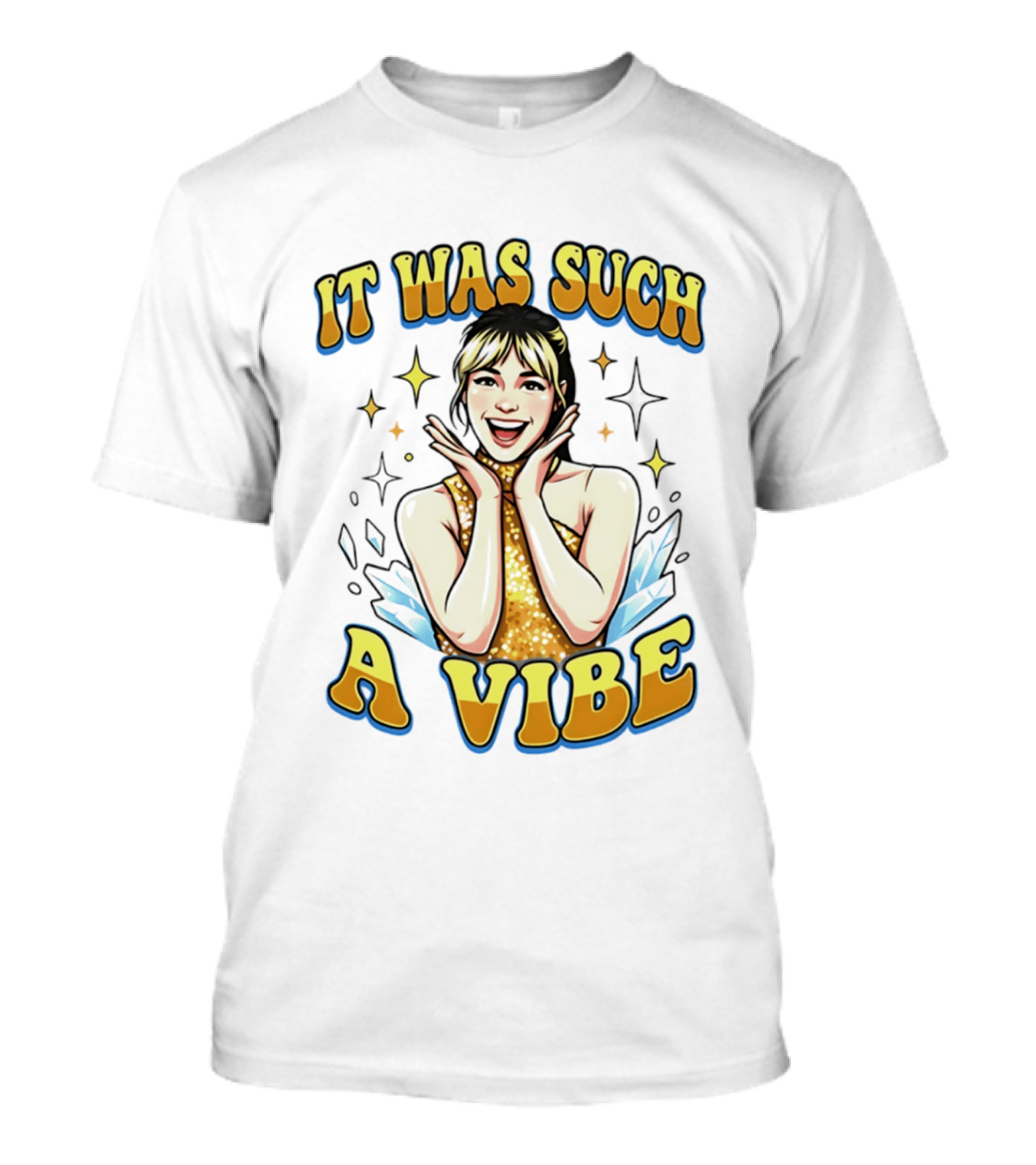 Alysa Liu It Was Such A Vibe Sparkling Gold Outfit And Stars T-Shirt