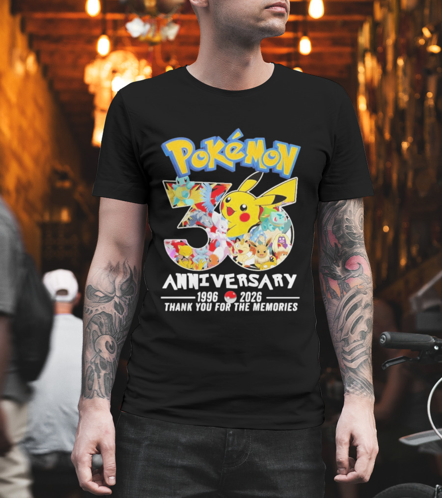 Pokémon 30th Anniversary 1996 2026 Thank You For The Memories T-Shirt