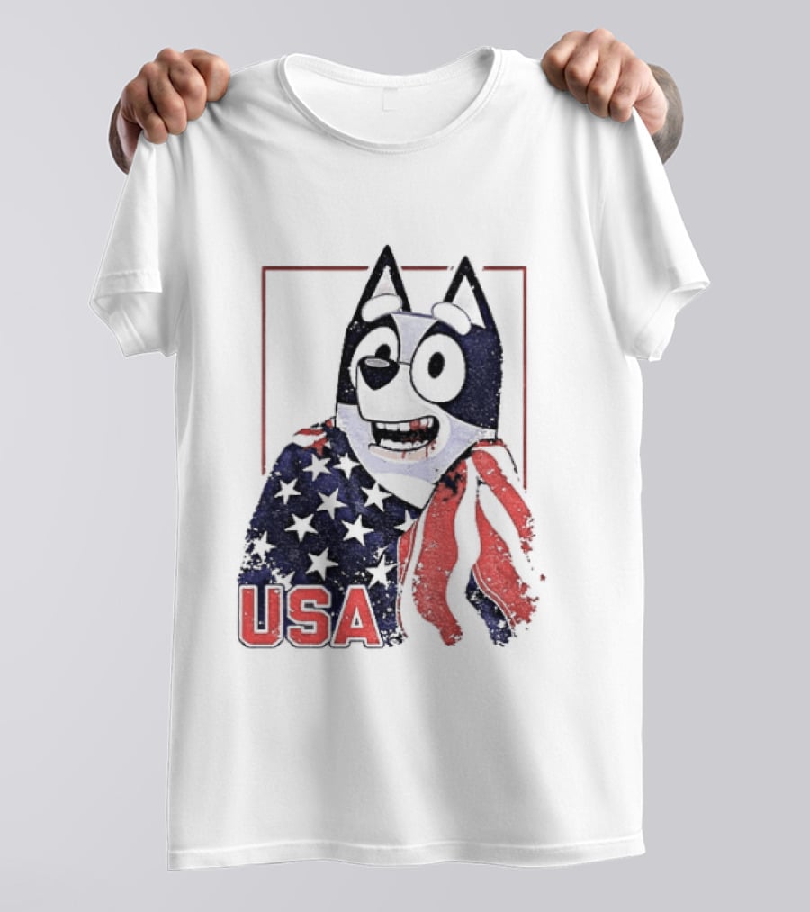 USA Bluey Hockey Jack Hughes Team Smile T-Shirt