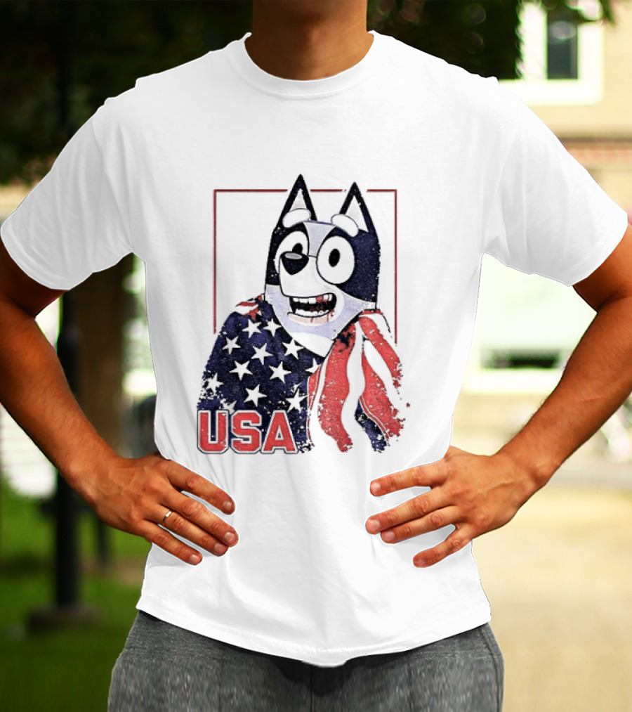 USA Bluey Hockey Jack Hughes Team Smile T-Shirt