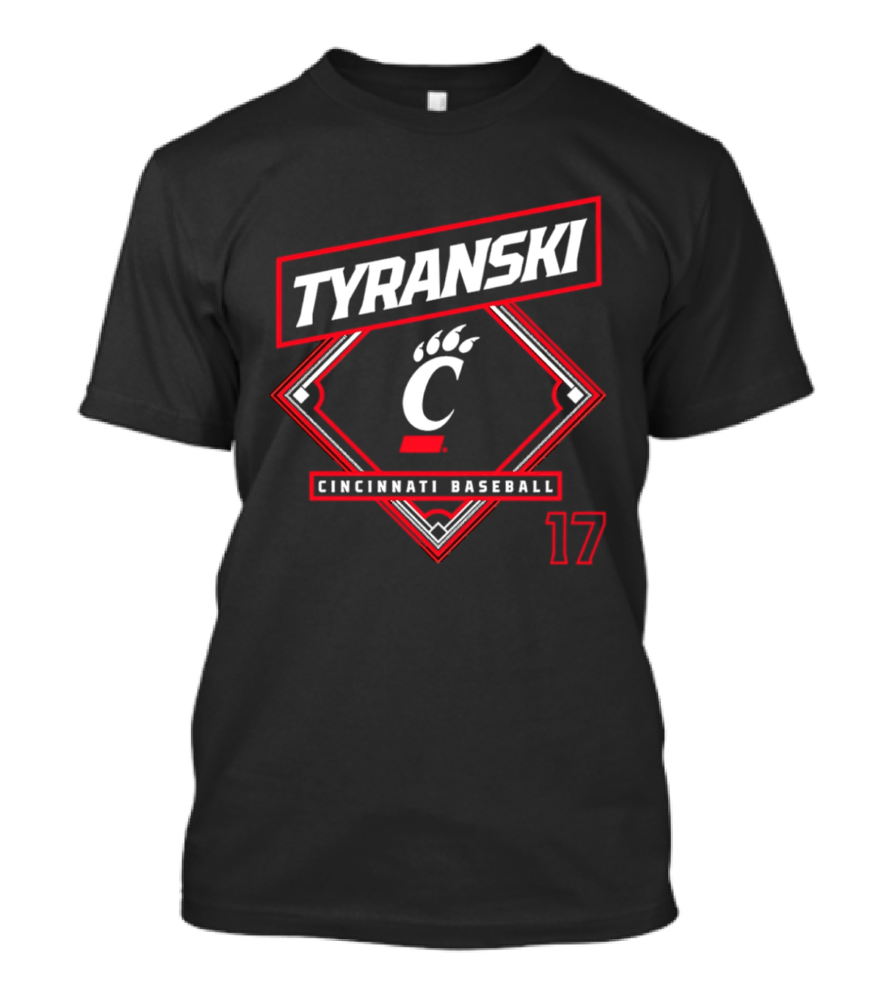 Tyranski Cincinnati Bearcats Baseball 17 T-Shirt