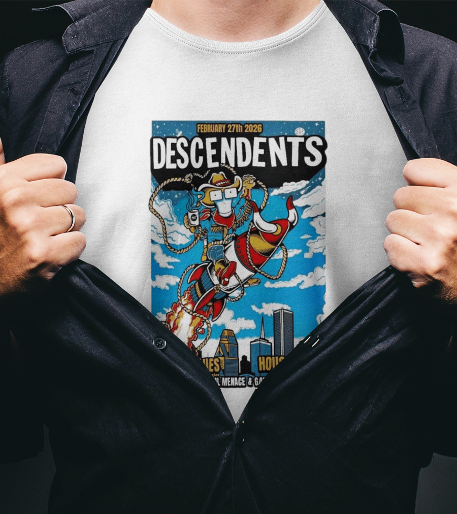 Descendents House Of Blues Houston TX February 27 2026 Rocket Cowboy T-Shirt