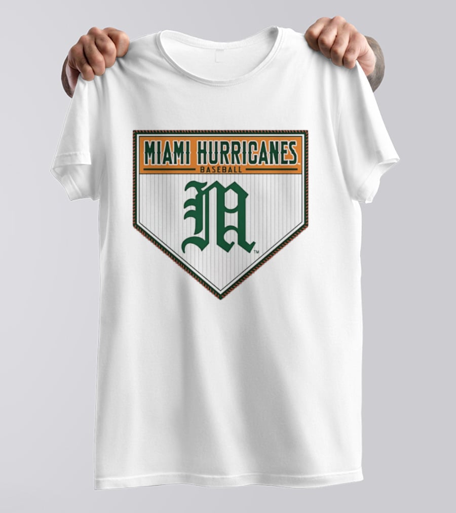 Miami Hurricanes Baseball M Home Plate T-Shirt