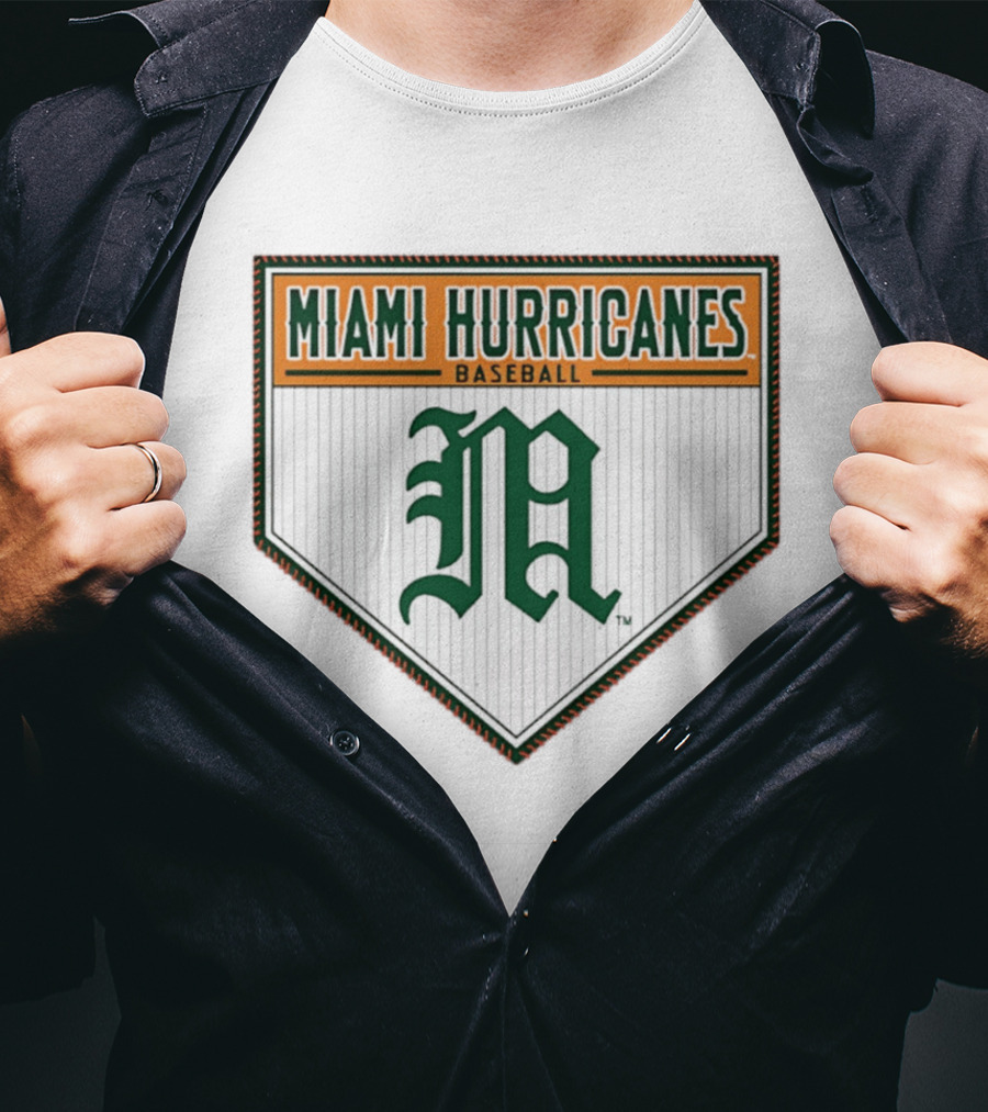 Miami Hurricanes Baseball M Home Plate T-Shirt