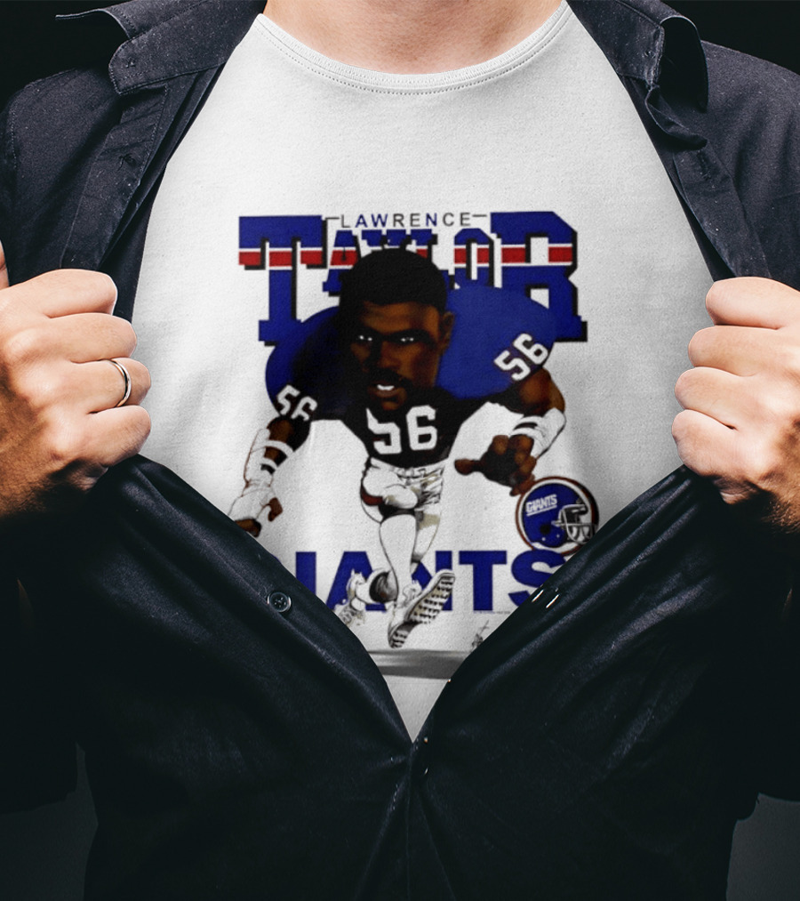 Lawrence Taylor Giants 56 New York 1987 Caricature T-Shirt