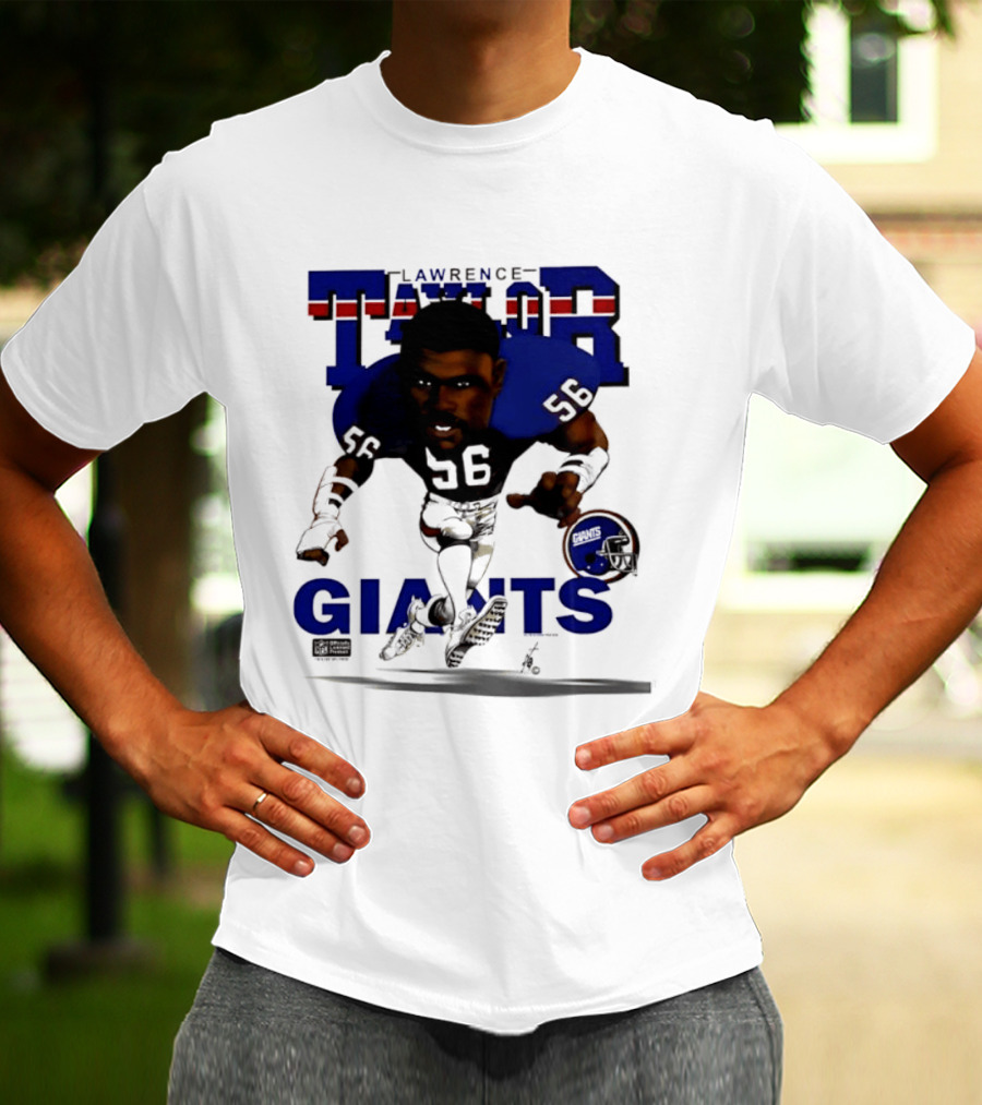 Lawrence Taylor Giants 56 New York 1987 Caricature T-Shirt