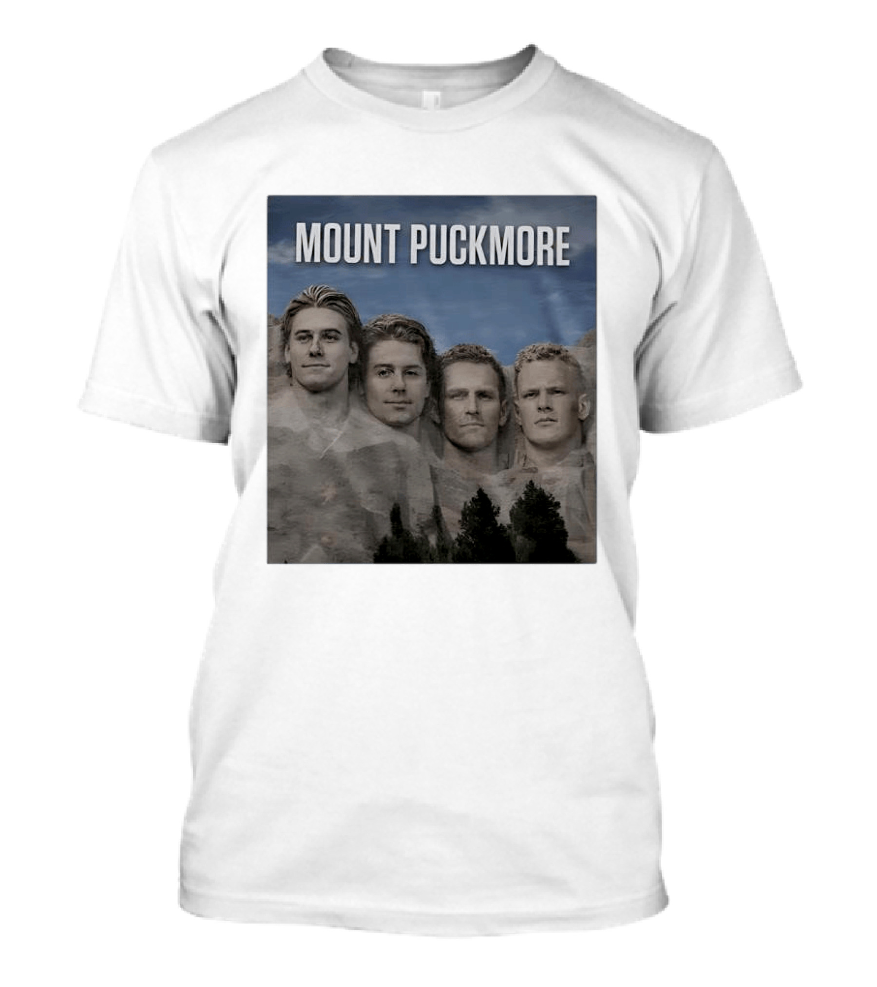 Mount Puckmore Hockey Stars Carved Into Stone Mountain T-Shirt