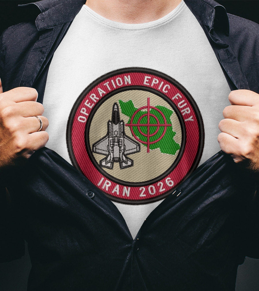 Operation Epic Fury Iran 2026 Fighter Jet Target Patch T-Shirt