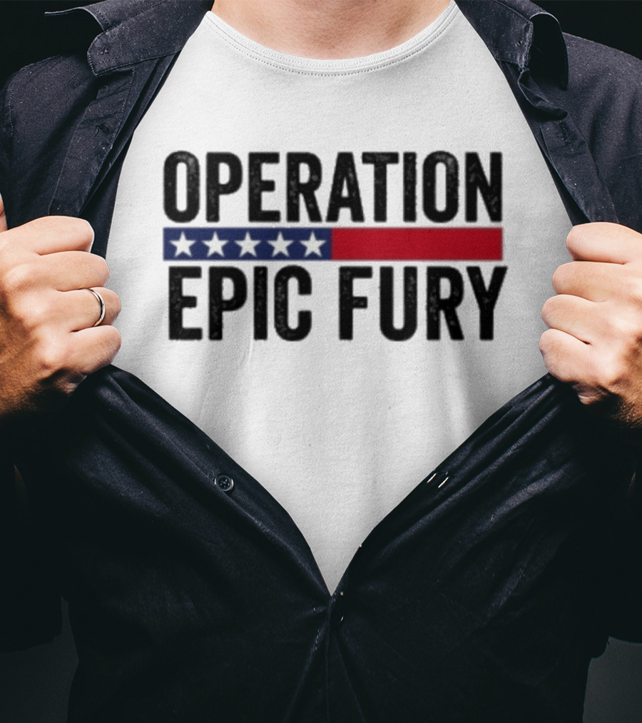 Operation Epic Fury US Iran Five Star Patriot Banner T-Shirt