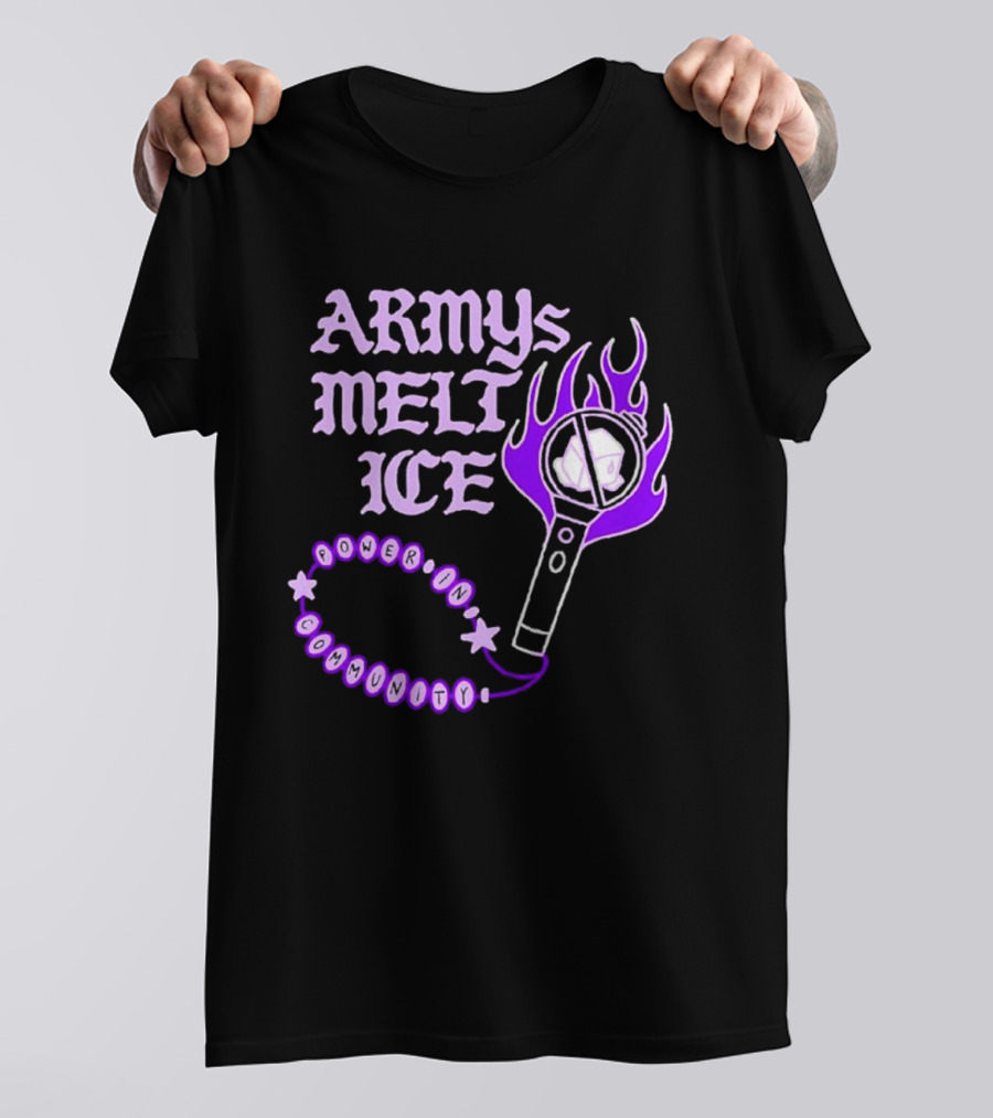 ARMYs Melt Ice Lightstick Flame T-Shirt