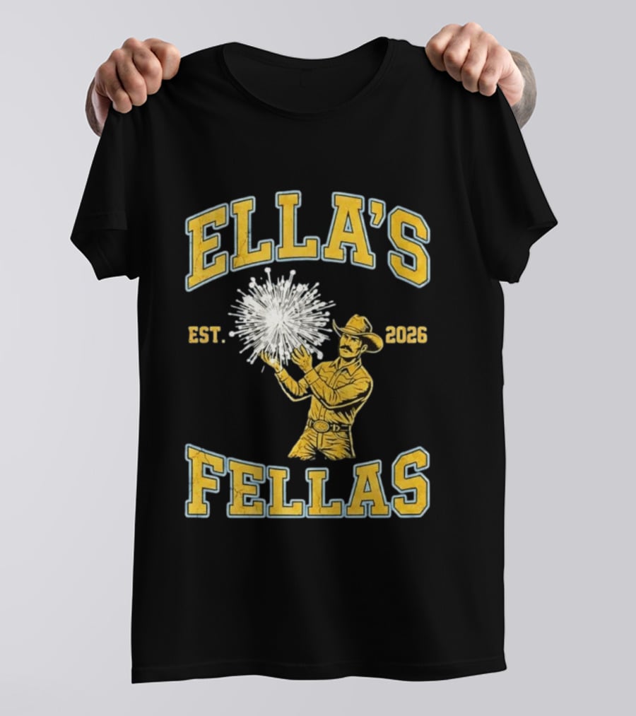 Ella Langley Ella's Fellas Est 2026 Cowboy And Fireworks T-Shirt