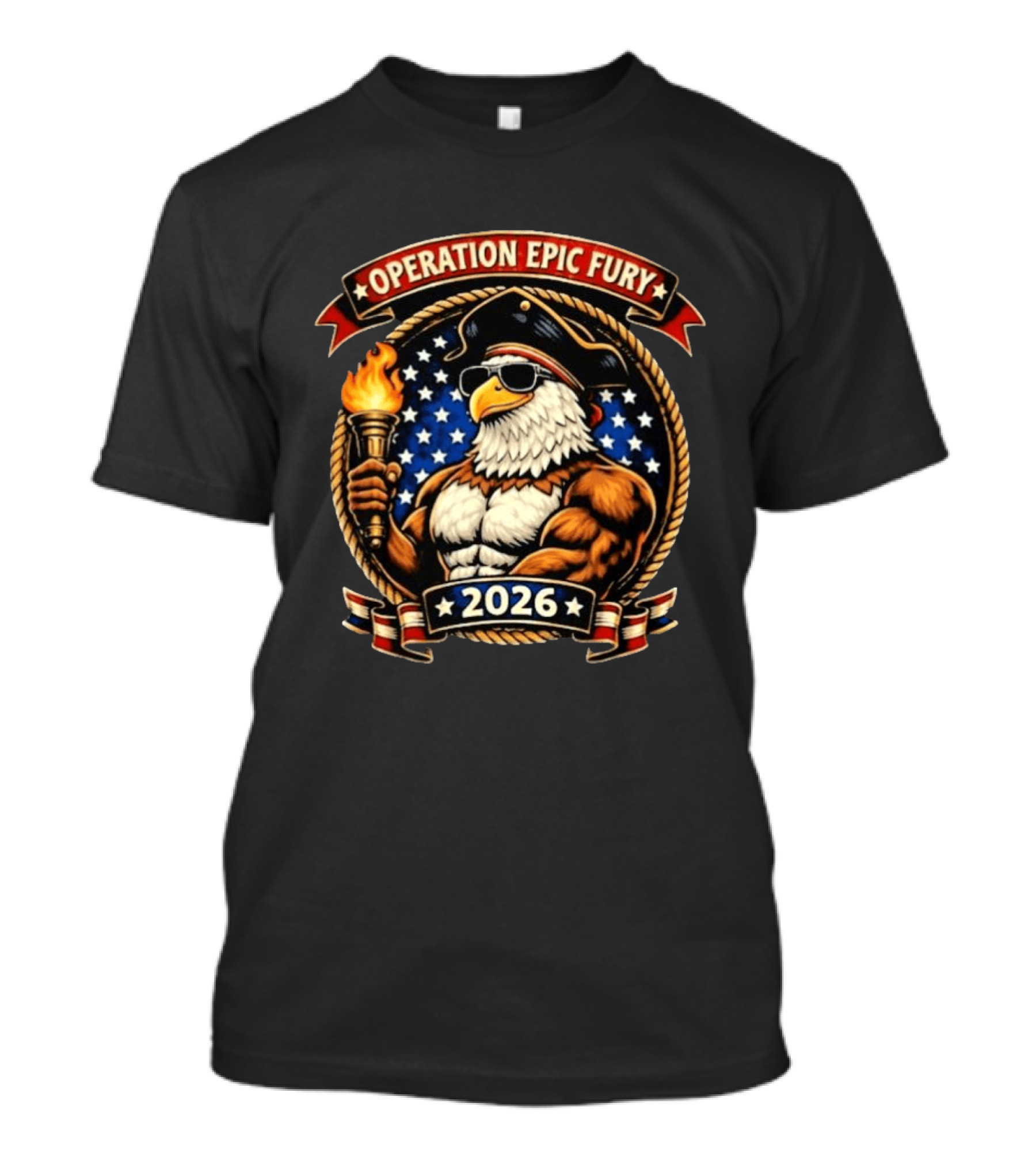 Operation Epic Fury 2026 Patriotic Eagle Muscle T-Shirt