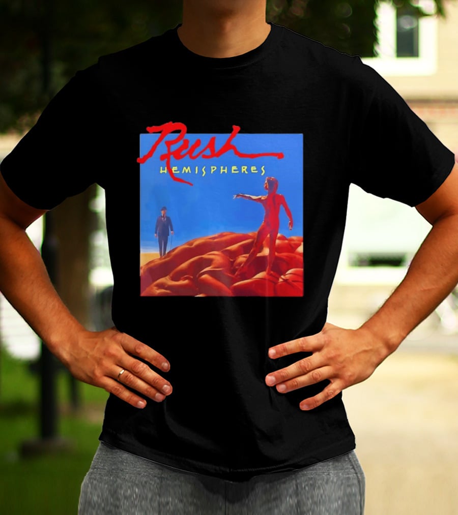 Rush Hemispheres Album Cover Artwork With Brain T-Shirt