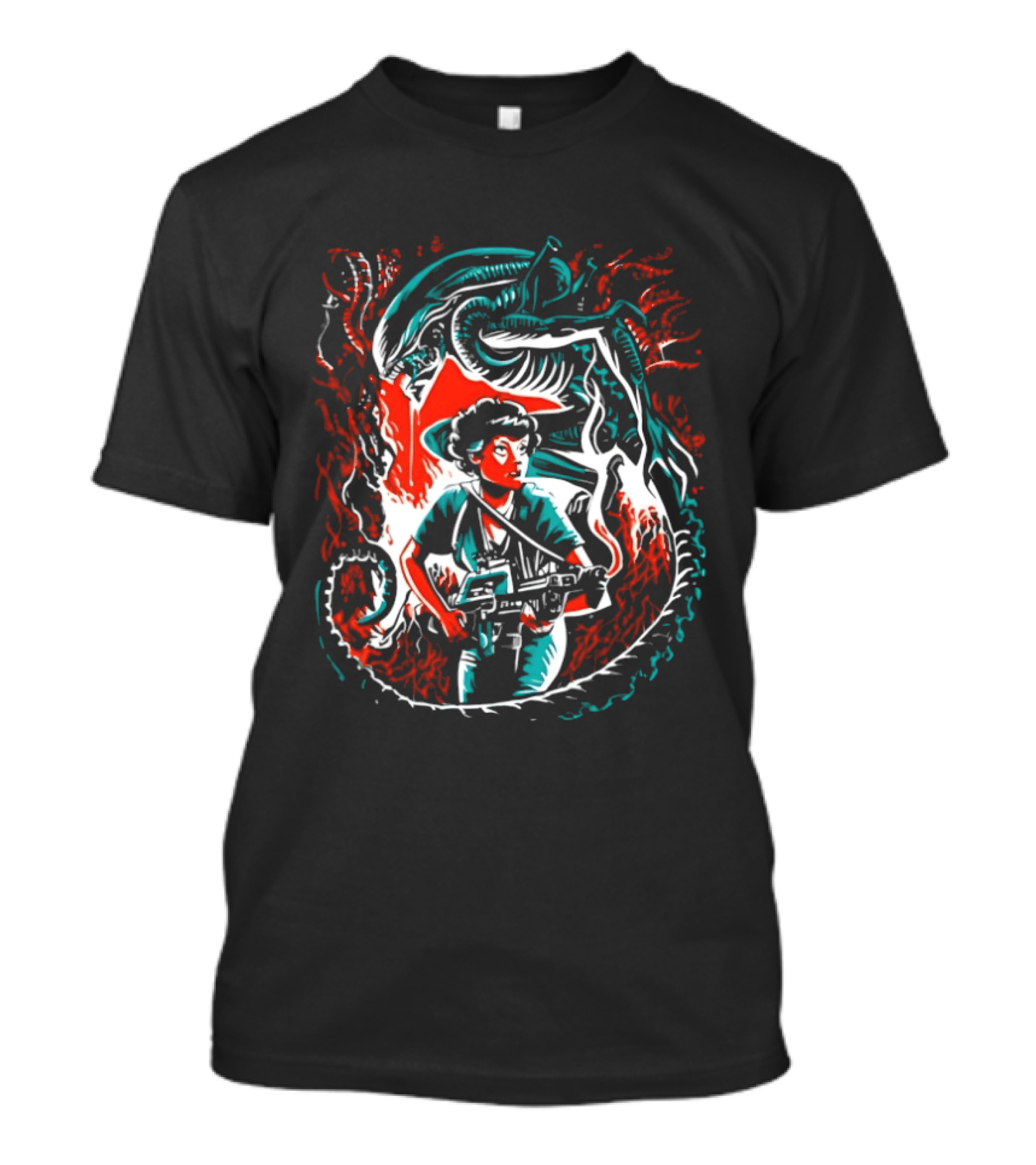 Alien Ripley Xenomorph Hunter Hunted Iconic Sci Fi Battle T-Shirt