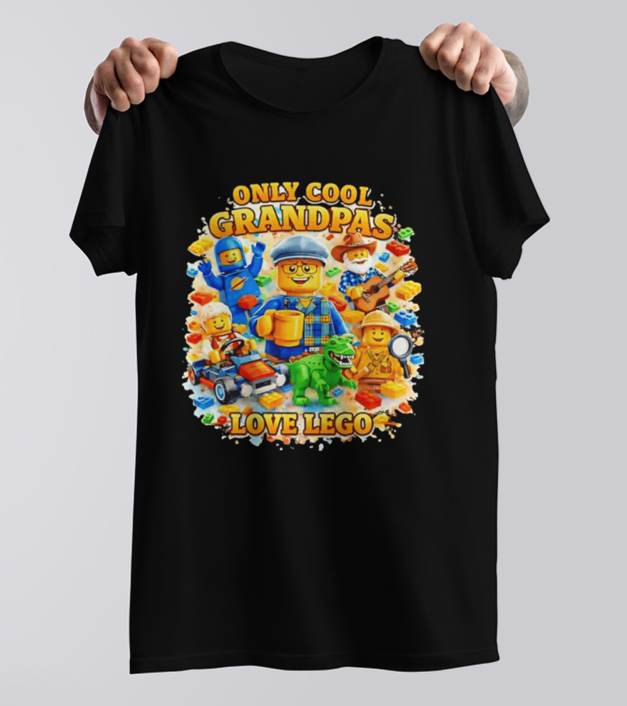 Only Cool Grandpas Love Lego With Fun Characters And Playful Themes T-Shirt