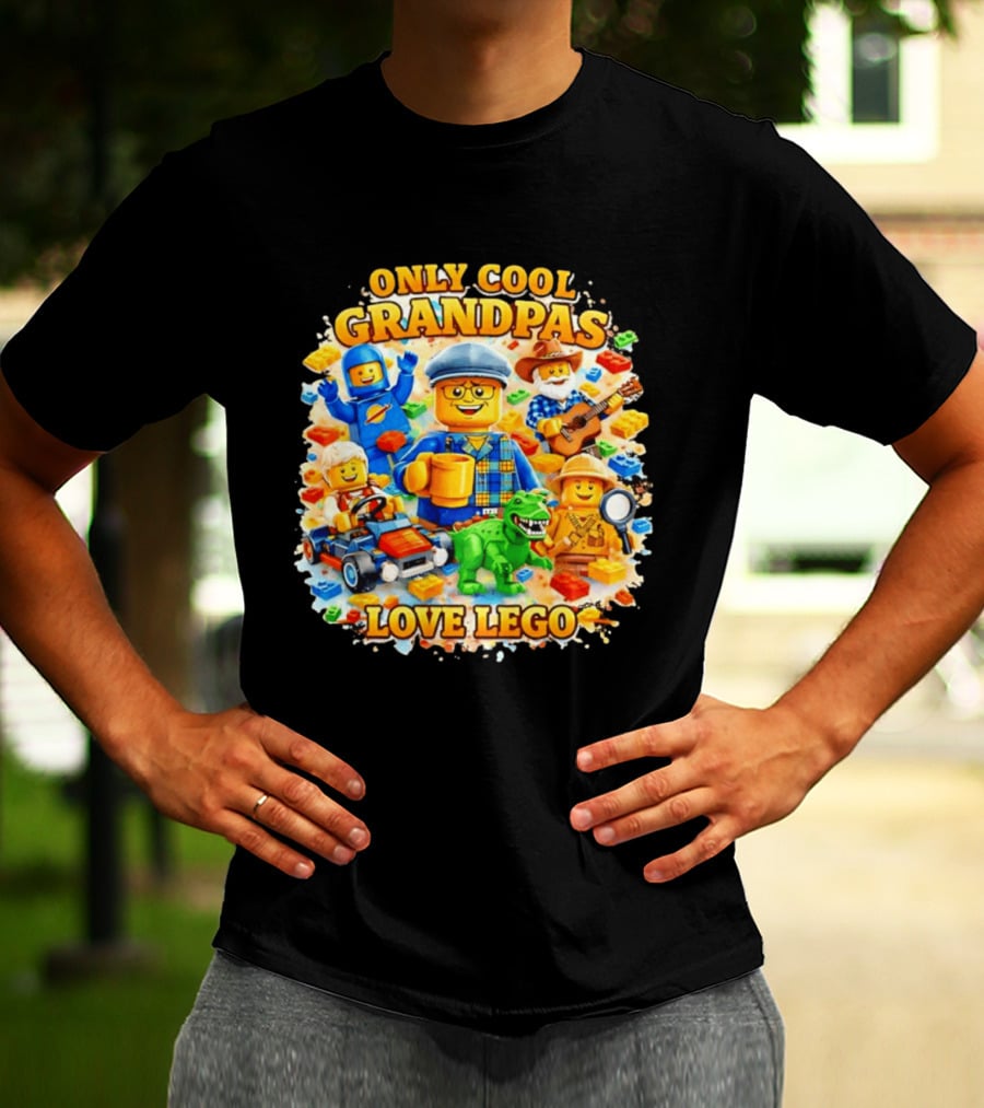 Only Cool Grandpas Love Lego With Fun Characters And Playful Themes T-Shirt