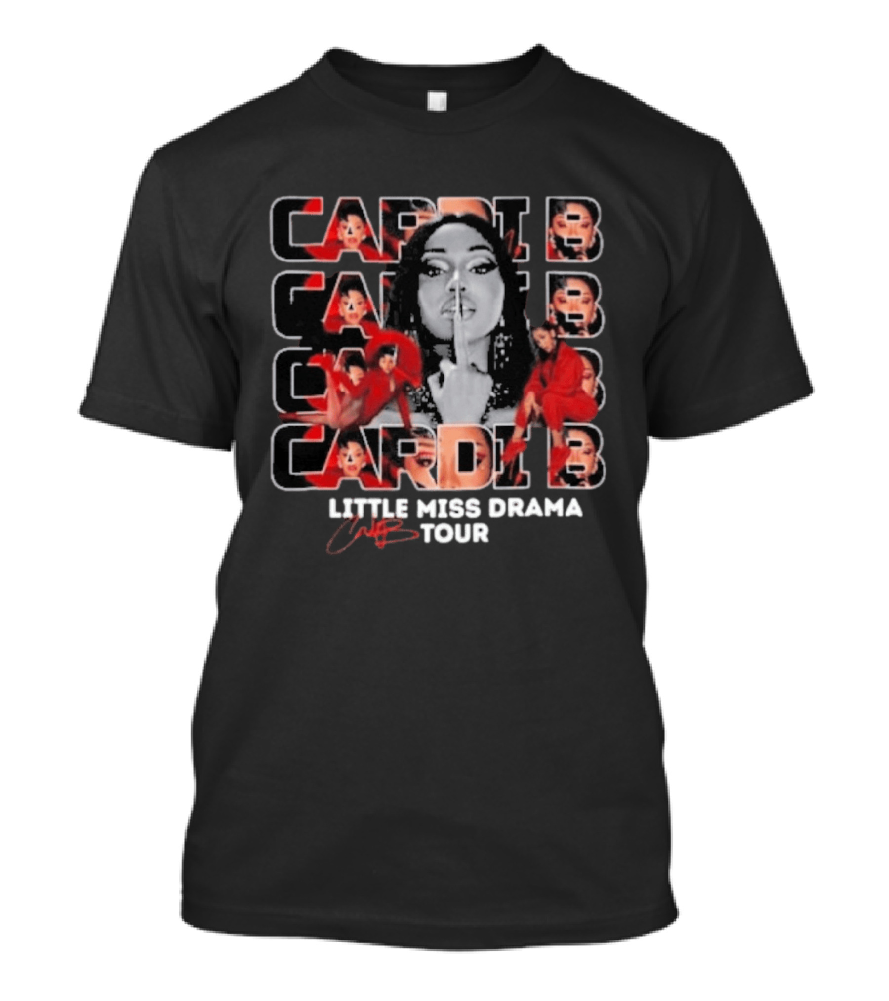 Cardi B Little Miss Drama Tour 2026 Red Glamour T-Shirt
