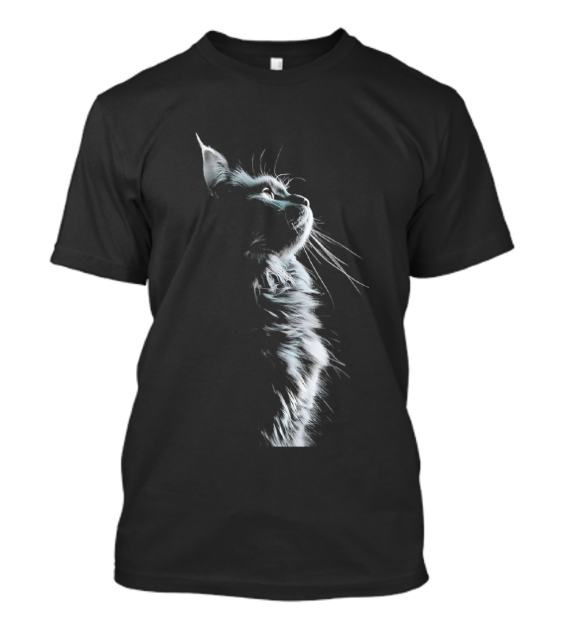 Cat Light And Shadow White Silhouette Feline T-Shirt