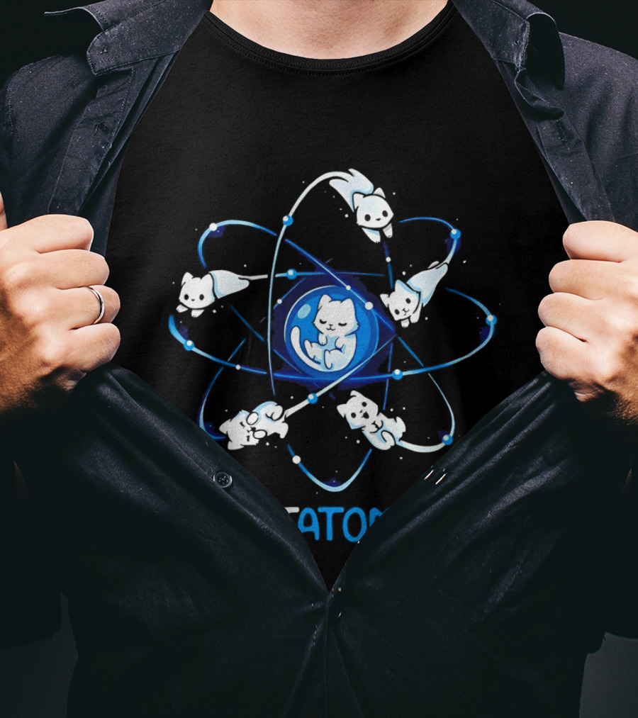 Catatomic Cats In Atomic Structure With Orbiting Kittens T-Shirt