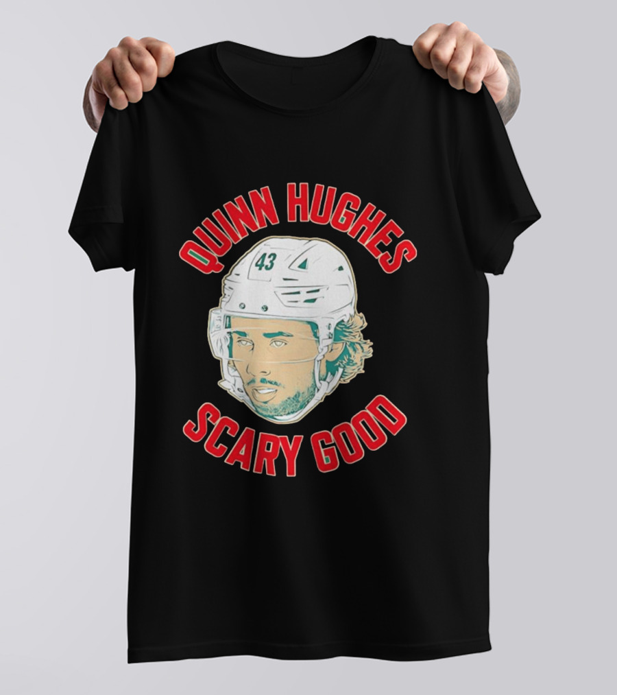 Quinn Hughes Scary Good Ghost Eyes 43 NHL T-Shirt
