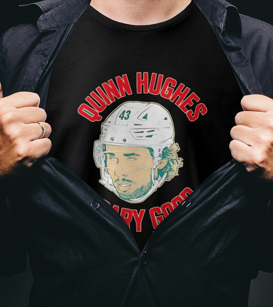 Quinn Hughes Scary Good Ghost Eyes 43 NHL T-Shirt