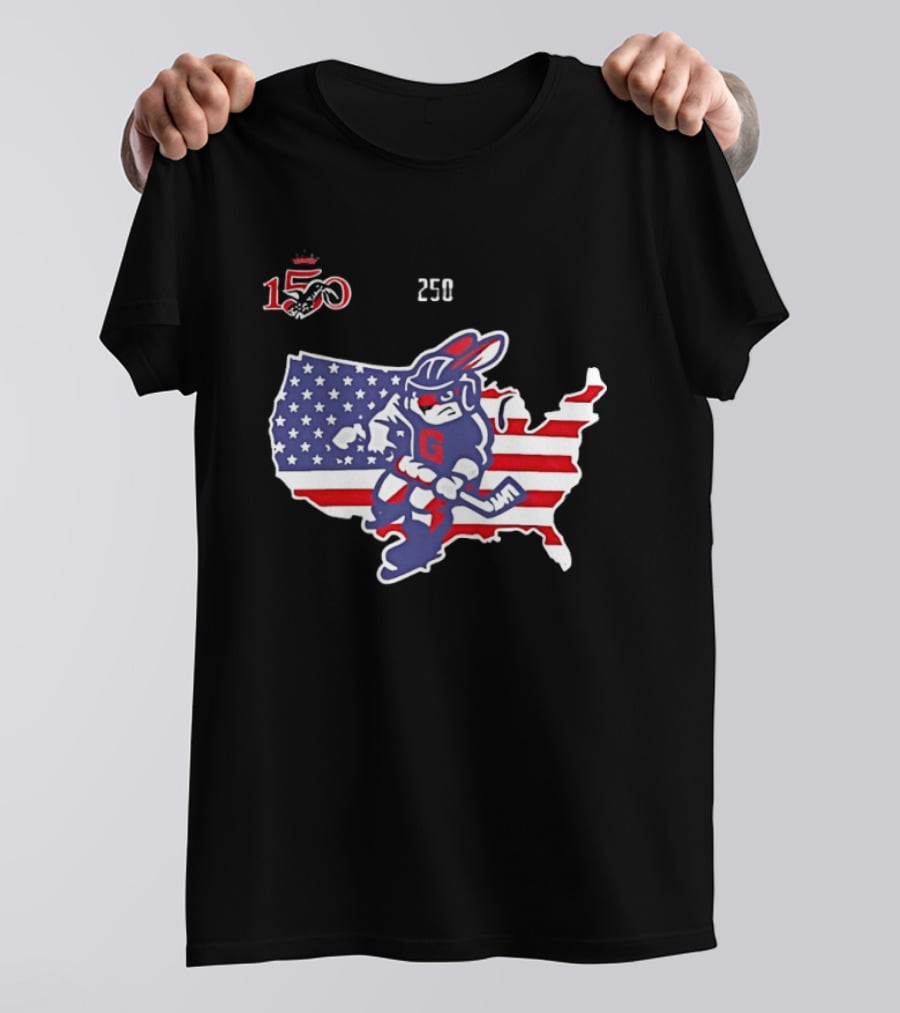 Greenville Swamp Rabbits 2026 Military Appreciation USA Map Anniversary 150 T-Shirt