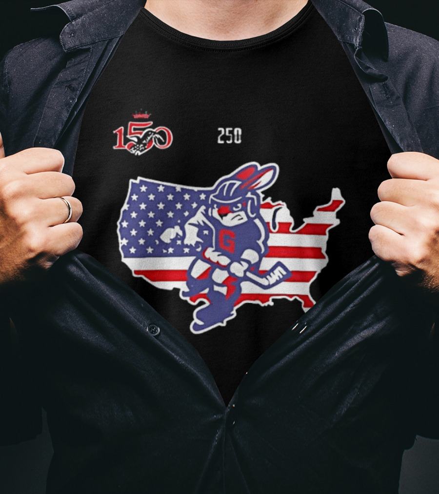Greenville Swamp Rabbits 2026 Military Appreciation USA Map Anniversary 150 T-Shirt