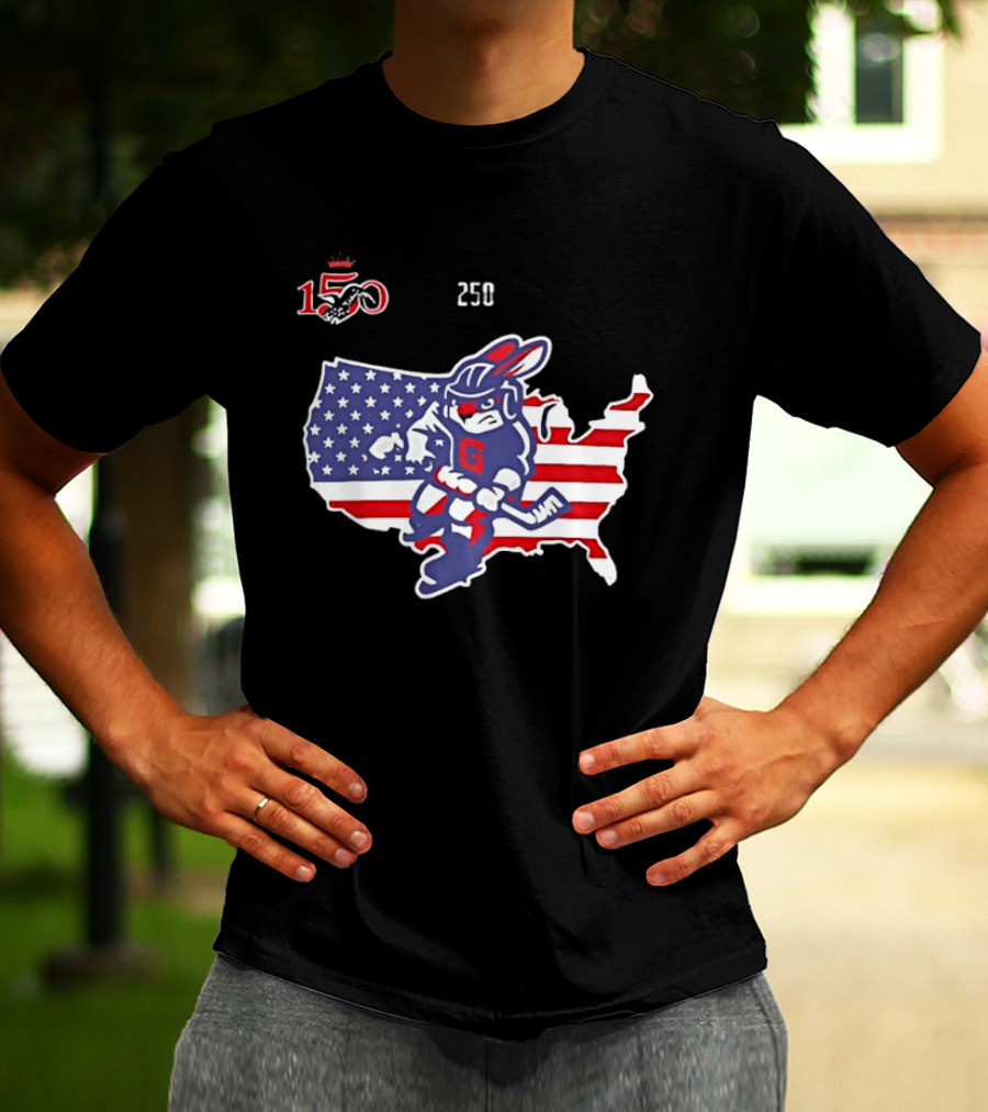 Greenville Swamp Rabbits 2026 Military Appreciation USA Map Anniversary 150 T-Shirt