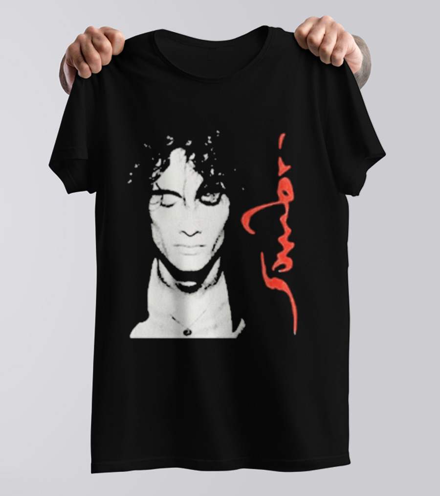 Sombr Facecard Tea Abstract Monochrome Red Accents T-Shirt