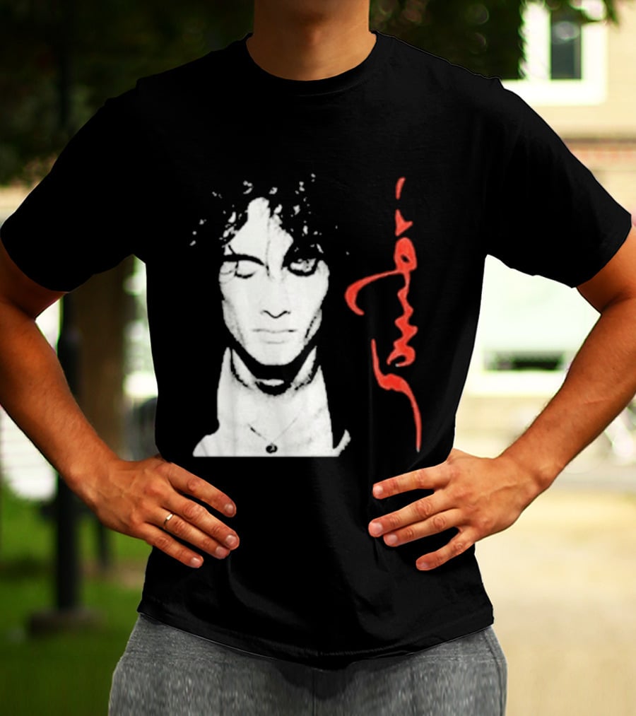 Sombr Facecard Tea Abstract Monochrome Red Accents T-Shirt