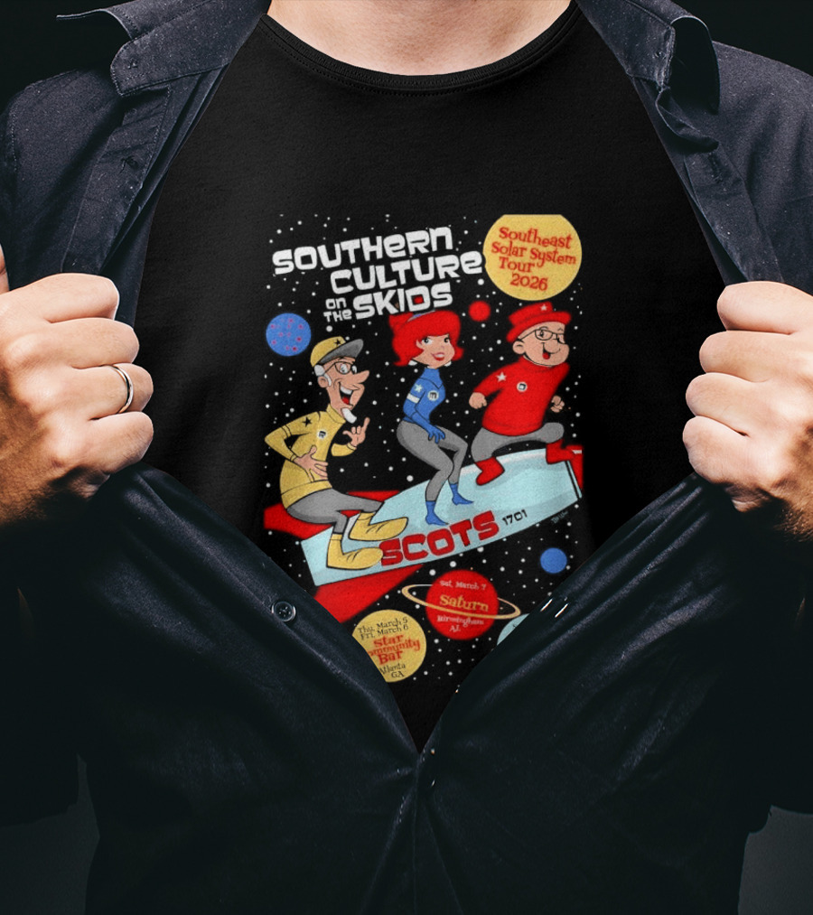 Southern Culture On The Skids Southeast Solar System Tour 2026 SCOTS Star Community Bar Atlanta T-Shirt